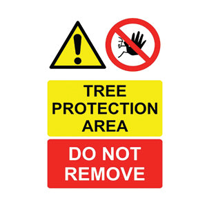 Tree Protection Area Do Not Remove Forest Safety Sign - 1.2mm Rigid plastic 200mm x 150mm